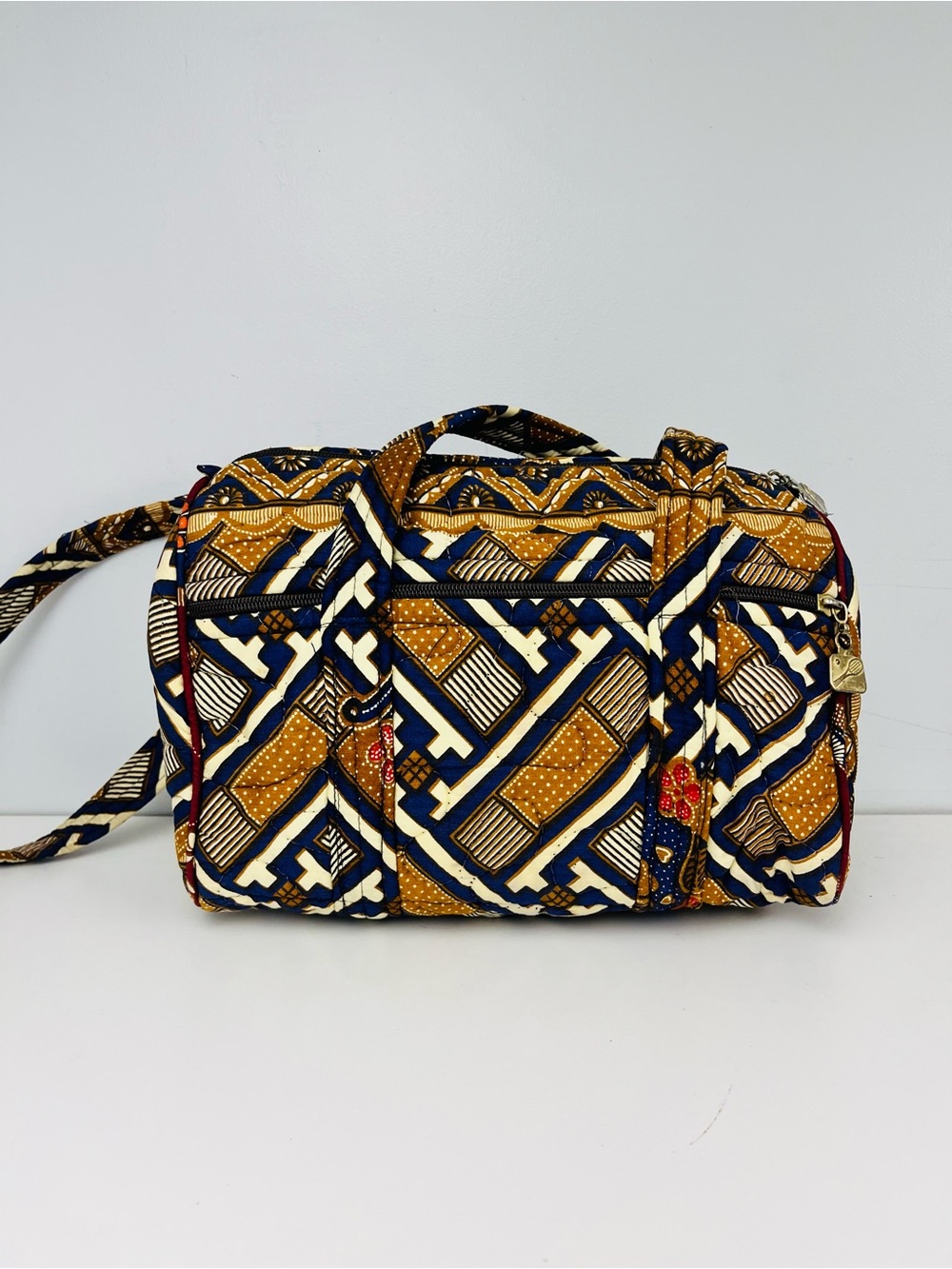 Geometric Ankara Print Cotton Shoulder Bag